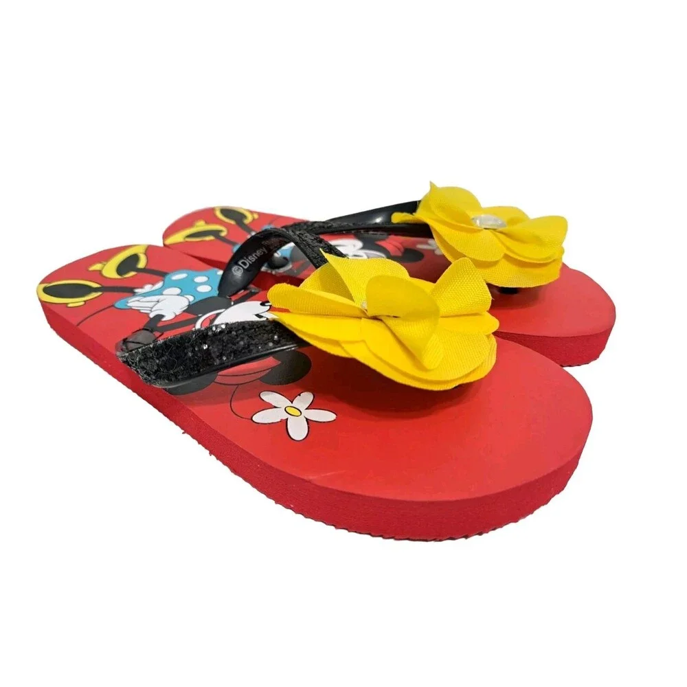 Disney Kids Size 2/3 Minnie Mouse Daisy Duck Flip Flops Sandals Hawaiian Flower